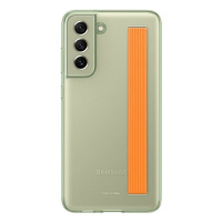 Samsung Galaxy S21 FE 5G SM-G990, Silikónové puzdro s remienkom na zápästie, zelené, výrobné