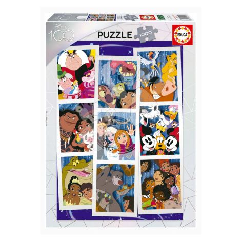 Puzzle Disney 100 Collage Educa 1000 dielov a Fix lepidlo