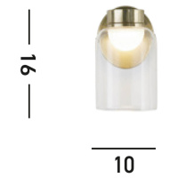 Nástenné svietidlo LED Highball, mosadzná farba, IP44, sklo