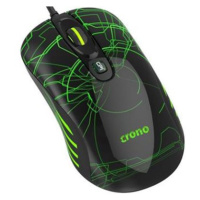 Crono OP-636G - herná laserová myš, 800/1600/3200 DPI, LED podsvietenie, USB