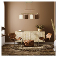 Závesná lampa Tilde, textilné, 4-pl, hnedá/béžová
