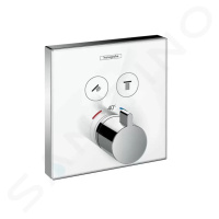 HANSGROHE - Shower Select Glass Termostatická batéria pod omietku na 2 spotrebiče, biela/chróm 1