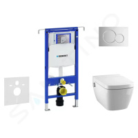 GEBERIT - Duofix Modul na závesné WC s tlačidlom Sigma01, lesklý chróm + Tece One - sprchovacia 
