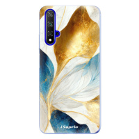 Odolné silikónové puzdro iSaprio - Blue Leaves - Huawei Honor 20