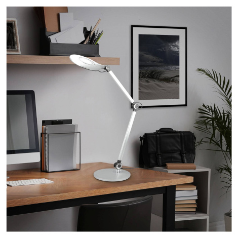 Stolná LED lampa Office, strieborná, CCT Briloner