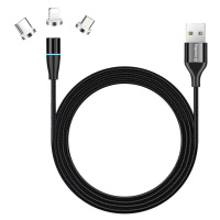 COLORWAY KABEL UNIV. 3V1 (LIGHTNING+MICROUSB+TYPE-C) DATOVY/NABIJACI, MAGN., 1M (CW-CBUU038-BK)