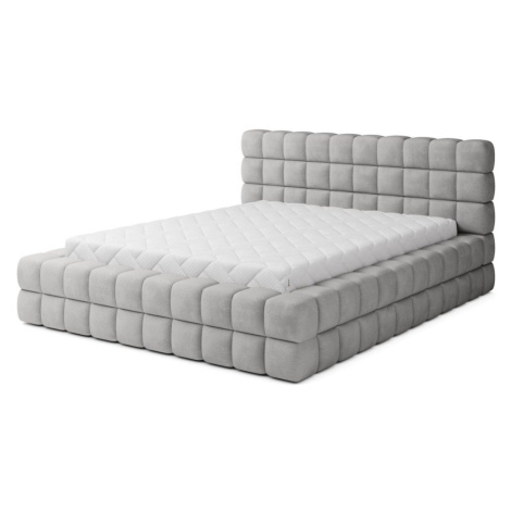 Sivá čalúnená dvojlôžková posteľ s úložným priestorom s roštom 180x200 cm Dizzle – ELTAP