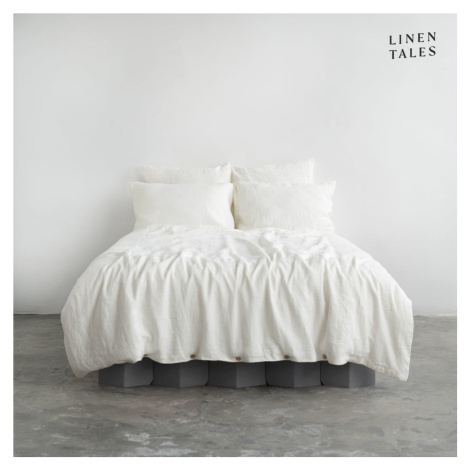 Biele ľanové predĺžené obliečky na dvojlôžko 200x220 cm - Linen Tales