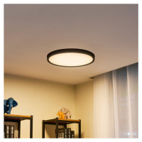 Lindby Smart LED stropné svietidlo Pravin, Ø 50 cm, CCT, čierna