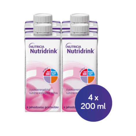 NUTRIDRINK S jahodovou príchuťou 4 x 200 ml