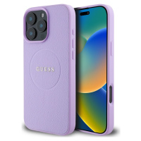 Guess PU Grained Classic Logo Kryt s MagSafe pre iPhone 16 Pro, Fialový