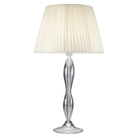 Stolná lampa KOLARZ Pisani, chróm/biela, výška 72 cm, sklo/látka