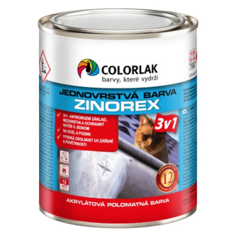 COLORLAK ZINOREX S2211 - Akrylátová farba na oceľ a pozink RAL 7012 - čadičová šedá 0,6 L