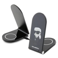 Bezdrôtová nabíjačka Karl Lagerfeld foldable induction 2in1 KLDCRFALKINK 15W black Ikonik MagSaf