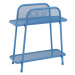 Modrý kovový odkladací stolík na balkón Garden Pleasure MWH, výška 70 cm