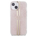 Guess IML 4G Gold Stripe Zadný Kryt pre iPhone 15 Pink