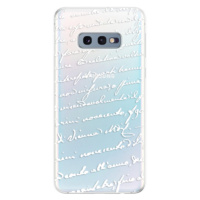 Odolné silikónové puzdro iSaprio - Handwriting 01 - white - Samsung Galaxy S10e