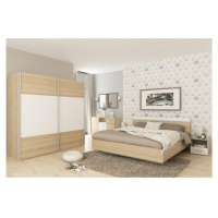 Spálňový komplet (posteľ 160x200 cm), dub sonoma/biela, GABRIELA NEW