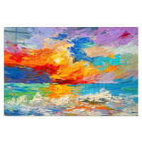 Sklenený obraz 70x50 cm Abstract Sunset - Wallity