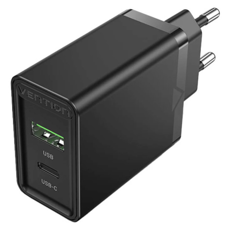 Nabíjačka Wall charger EU USB-A(18W), USB-C(20W) Vention FBBB0-EU, 2.4A, PD3.0 (black)