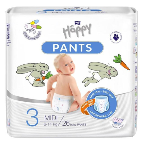 BELLA Pants Nohavičky plienkové jednorazové 3 Midi (6-11 kg) 26 ks