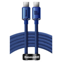 Baseus Crystal Shine CAJY000703, USB-C na USB-C PD100W, 2m, modrý