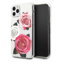 Kryt Guess iPhone 11 Pro transparent hardcase Flower Desire Pink & White Rose (GUHCN58ROSTRT)