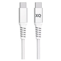 Kábel XQISIT NP Cotton braided USB-C to USB-C 2.0 200cm white (50845)