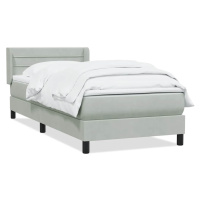 vidaXL Posteľný rám boxsping s matracom bledosivý 100x210 cm zamat