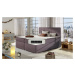 NABBI Barmo 140 čalúnená manželská posteľ s úložným priestorom fialová