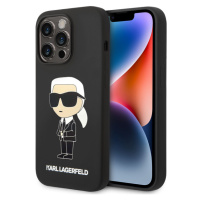 Karl Lagerfeld Liquid Silicone Ikonik NFT Zadný Kryt pre iPhone 15 Pro Black