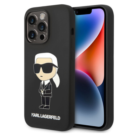 Karl Lagerfeld Liquid Silicone Ikonik NFT Zadný Kryt pre iPhone 15 Pro Black