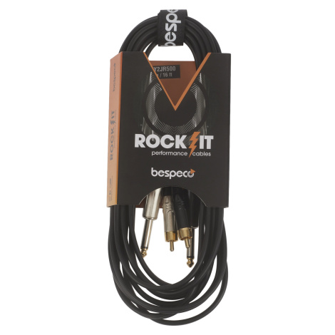 Bespeco ROCKIT Interlink Cable 2x RCA - 2x Jack Mono 5 m