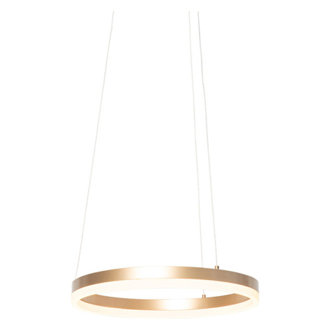 Dizajnové závesné svietidlo zlaté 40 cm vrátane LED 3 stupne stmievateľné - Anello QAZQA