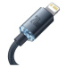 Baseus Crystal Shine Series nabíjací, dátový kábel USB-C Lightning 20W 1, 2m, čierna