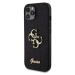 Guess PU Fixed Glitter 4G Metal Logo Zadný Kryt pre iPhone 12/12 Pro Black