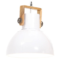 vidaXL Industriálna závesná lampa 25 W biela 40 cm okrúhla E27