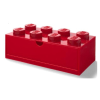 LEGO® stolný box 8 so zásuvkou - červená