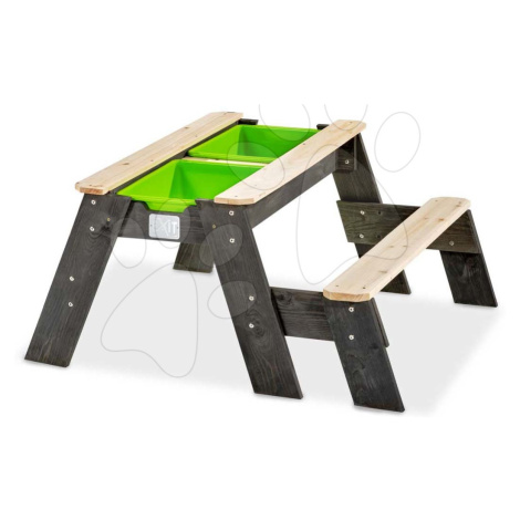 Pieskovisko cédrové stôl na vodu a piesok Aksent sand&water table Exit Toys piknikové s lavicou 