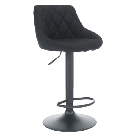 Barová stolička, látka čierna/čierna, TERKAN, rozbalený tovar