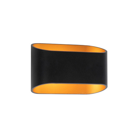Dizajnová nástenná lampa čierna so zlatom - Alone R. QAZQA
