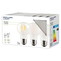 Müller Licht LED žiarovka E27 7W 827 matná 3 kusy