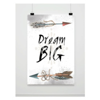 Plagát na stenu v BOHO štýle s nápisom - Dream big