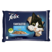 FELIX Fantastic cat Multipack losos&platesa v želé kapsičky pre mačky 4x85g