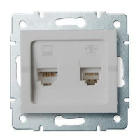 LOGI Zásuvka dátová-telefónna RJ45Cat 5e + RJ11 Strieborná