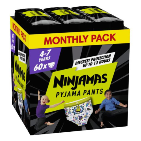 PAMPERS Nohavičky plienkové Ninjamas Pyjama Pants Kosmické lode, 60 ks, 7 rokov, 17kg-30kg