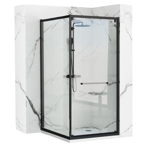 REA/S - Sprchovací kút Space In ČIERNY 80x100 So sprchovou vaničkou Savoy black KPL-K0882