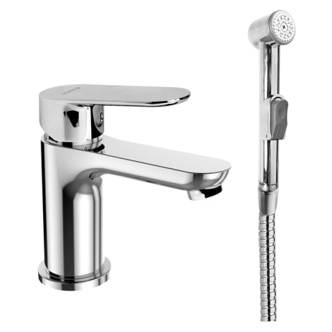 Mereo Umývadlová stojanková batéria Viana s bidetovou sprchou CBE10105