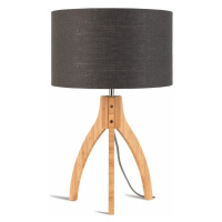 Stolová lampa s tmavosivým tienidlom a konštrukciou z bambusu Good&Mojo Annapurna