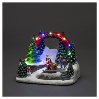 Dekoračné LED svietidlo Santa a deti, s hudbou